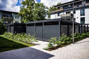 Fahrradeinhausung_Garten_WohnenPflanzen_Pflaster_Freiraumausstattung